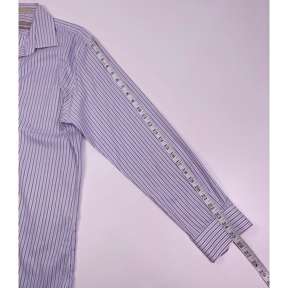 Nordstrom Trim Fit Wrinkle Free Striped Button Down Shirt Men’s Size 16 (34-35) - Picture 6 of 7